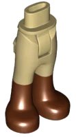 LEGO onderdeel Mini Doll Hips and Trousers with Back Pockets with Reddish Brown Boots Pattern - Thick Hinge (92253c00pb07)
