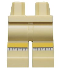LEGO onderdeel Hips and Legs with Yellow Knee Stripes and White Socks Pattern 970c00pb0359