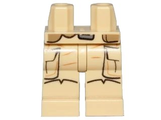 LEGO onderdeel Hips and Legs with SW Pockets, Orange Creases and Boots Pattern (970c00pb0486)