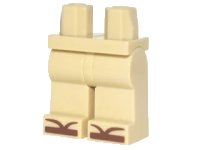 LEGO part Hips and Legs with Reddish Brown Zori Sandals Pattern 970c00pb0692