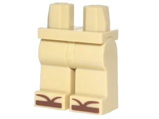LEGO onderdeel Hips and Legs with Reddish Brown Zori Sandals Pattern (970c00pb0692)