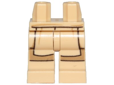 LEGO onderdeel Hips and Legs with SW Jedi Robe and Dark Tan Leggings Pattern (970c00pb1048)