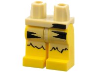 LEGO part Hips and Yellow Legs with Black and Tan Animal Skin Loincloth Pattern 970c03pb05