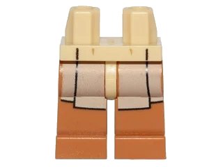 LEGO onderdeel Hips and Medium Nougat Legs with Jedi Robe Pattern (970c150pb04)