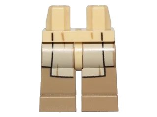 LEGO onderdeel Hips and Dark Tan Legs with SW Jedi Robe Pattern (970c69pb12)