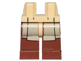 LEGO onderdeel Hips and Reddish Brown Legs with SW Dark Tan Jedi Robe Pattern (970c88pb17)