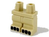 LEGO part Hips and Medium Legs with 6 Black Toes Pattern 970cm00pb007