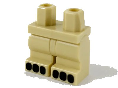 LEGO onderdeel Hips and Medium Legs with 6 Black Toes Pattern (970cm00pb007)