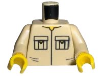 LEGO onderdeel Torso Shirt Front Seamed with Patch Pockets Pattern / Tan Arms / Yellow Hands (973pb0307c01)