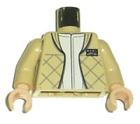 LEGO part Torso SW Checkered Jacket with White Undershirt Pattern (Leia) / Tan Arms / Light Nougat Hands 973pb0344c01