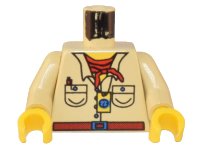 LEGO part Torso Adventurers Desert Safari Shirt, Yellow Neck, Red Bandana, Compass Pattern / Tan Arms / Yellow Hands 973pb0431c01