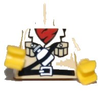LEGO part Torso Safari Shirt with Red Scarf, Belt and Water Bottle Pattern / Tan Arms / Yellow Hands 973pb0723c01