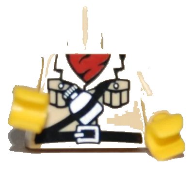 LEGO onderdeel Torso Safari Shirt with Red Scarf, Belt and Water Bottle Pattern / Tan Arms / Yellow Hands (973pb0723c01)