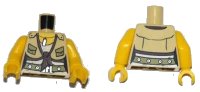 LEGO part Torso Dino Shirt with Knot and Pockets, Belt and ID Tag Pattern / Yellow Arms / Yellow Hands 973pb1017c01