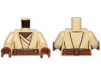 LEGO part Torso SW Jedi Robe, Reddish Brown Undershirt and Belt Pattern (SW Agen Kolar) / Tan Arms / Reddish Brown Hands 973pb1257c01