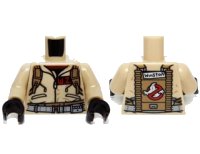 LEGO onderdeel Torso Ghostbusters Jumpsuit with 'W.Z.' ID Badge and 'Winston' on Reverse Pattern / Tan Arms / Black Hands 973pb1697c01