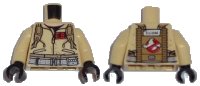 LEGO onderdeel Torso Ghostbusters Jumpsuit with 'E.S.' ID Badge and 'EGON' on Reverse Pattern / Tan Arms / Black Hands 973pb1698c01