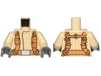 LEGO onderdeel Torso SW Mandarin Collar, Dark Orange Utility Belts Pattern (SW Resistance Trooper) / Tan Arms / Dark Bluish Gray Hands 973pb2224c01