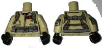 LEGO part Torso Ghostbusters Jumpsuit with 'E.S.' ID Badge and Straps on Reverse Pattern / Tan Arms with Ghostbusters Pattern / Black Hands 973pb2463c01