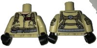LEGO part Torso Ghostbusters Jumpsuit with 'R.S.' ID Badge and Straps on Reverse Pattern / Tan Arms with Ghostbusters Pattern / Black Hands 973pb2464c01