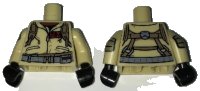 LEGO part Torso Ghostbusters Jumpsuit with 'W.Z.' ID Badge and Straps on Reverse Pattern / Tan Arms with Ghostbusters Pattern / Black Hands 973pb2465c01