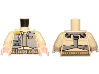 LEGO onderdeel Torso SW Jacket with Dark Tan Belts Pattern (Rebel Trooper) / Tan Arms / Light Nougat Hands (973pb2555c01)