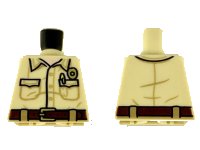 LEGO part Torso Shirt with Pockets, Light Nougat Neck, Gold Badge and Dark Brown Belt Pattern 973pb3564