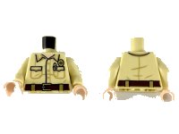 LEGO part Torso Shirt with Pockets, Light Nougat Neck, Gold Badge and Dark Brown Belt Pattern / Tan Arms / Light Nougat Hands 973pb3564c01