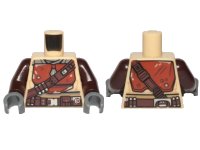 LEGO onderdeel Torso SW Mandalorian Armor Dark Orange Plates with Dark Brown Bandolier and Utility Belt Pattern (Din Djarin) / Dark Brown Arms / Dark Bluish Gray Hands 973pb3688c01