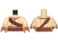 LEGO part Torso SW Tusken Raider with Reddish Brown Diagonal Belt with Pouches Pattern / Tan Arms / Medium Nougat Hands 973pb3750c01