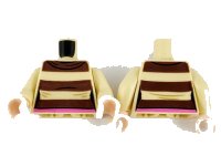 LEGO onderdeel Torso Female with 3 Dark Brown Stripes and Dark Pink Belt Pattern / Tan Arms / Light Nougat Hands 973pb4018c01