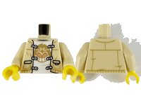 LEGO part Torso Tang Jacket Open and Monkie Kid Shirt Pattern / Tan Arms / Yellow Hands 973pb4170c01