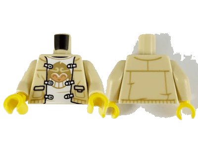 LEGO onderdeel Torso Tang Jacket Open and Monkie Kid Shirt Pattern / Tan Arms / Yellow Hands (973pb4170c01)