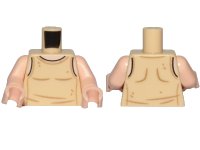 LEGO part Torso SW Tan Undershirt, Creased Pattern (Luke Skywalker) / Light Nougat Arms / Light Nougat Hands 973pb4704c01