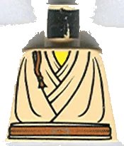 LEGO onderdeel Torso SW Layered Shirt, Brown Belt and Padawan Braid Pattern (Obi-Wan) 973px145
