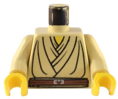 LEGO onderdeel Torso SW Layered Shirt, Brown Belt Pattern / Tan Arms / Yellow Hands (973px58c01)