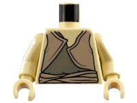 LEGO part Torso SW Gungan Dark Gray/Light Brown Shirts Pattern / Tan Arms / Tan Hands 973px59c01