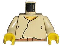 LEGO onderdeel Torso SW Closed Shirt, Brown Belt, Yellow Neck Pattern / Tan Arms / Yellow Hands (973px82ac01)