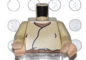LEGO onderdeel Torso SW Closed Shirt, Brown Belt, Light Nougat Neck Pattern / Tan Arms / Light Nougat Hands (973px82bc01)