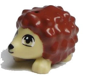 LEGO onderdeel Hedgehog, Friends with Black Eyes and Nose and Reddish Brown Spines Pattern (Oscar) (98389pb01)