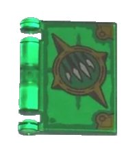 LEGO part Minifigure, Utensil Book Cover with Gold Circle with Spikes, White Claws, Green Highlights Pattern (Nexo Knights Book of Revenge) 24093pb003