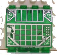 LEGO part Panel 2 x 4 x 3 1/3 with Hinge with Silver and Black Grid Pattern 2582pb09