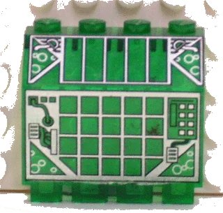 LEGO onderdeel Panel 2 x 4 x 3 1/3 with Hinge with Silver and Black Grid Pattern (2582pb09)