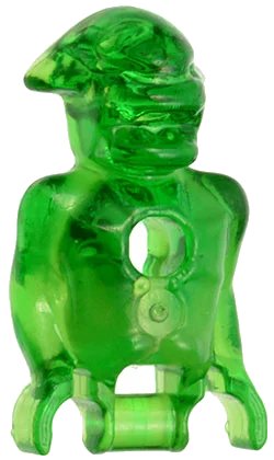 LEGO onderdeel Torso/Head Martian with Chest Hole with Marbled Glow In Dark Trans Pattern (58844pb01)