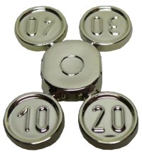 LEGO part Minifigure, Utensil Coins on Sprue (10, 20, 30, 40) Type 1 70501