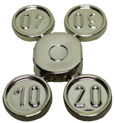 LEGO onderdeel Minifigure, Utensil Coins on Sprue (10, 20, 30, 40) Type 1 (70501)