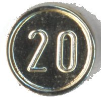 LEGO part Minifigure, Utensil Coin Type 1 with 20 Mark 70501b