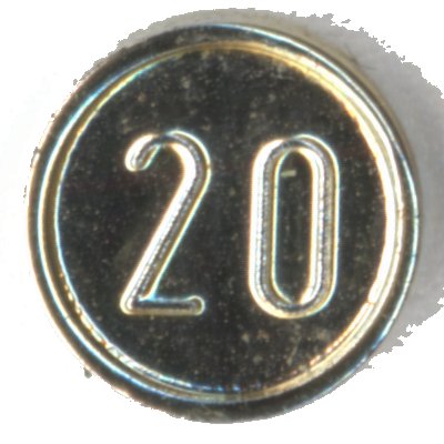 LEGO onderdeel Minifigure, Utensil Coin Type 1 with 20 Mark (70501b)