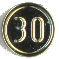 LEGO onderdeel Minifigure, Utensil Coin Type 1 with 30 Mark 70501c