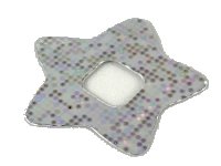 LEGO part Clikits, Icon Accent Plastic Star 3 1/4 x 3 1/4 with Holographic Grid of Squares Pattern 46580plspb01
